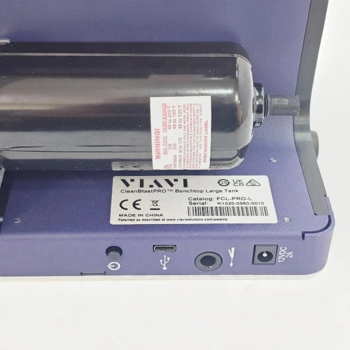 Viavi JDSU CleanBlastPRO – Product Label and Rear Ports Viavi JDSU CleanBlastPRO – Product Label and Rear Ports